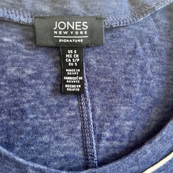 Jones of NY Women's Sleeveless Navy Blue Top with White Piping - Size S - Picture 3 of 4